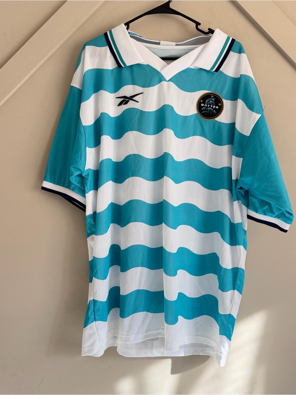 Reebok x Botter Scuba Soccer Pop Tee in Teal & White